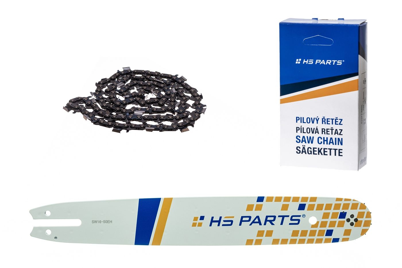 HS PARTS vodící lišta 16" (40 cm) .325" .050" (1,3 mm) + pilový řetěz 62 článků hranatý zub pro Stihl 021 023 025 MS210 MS230 MS231 MS241 MS250 MS251