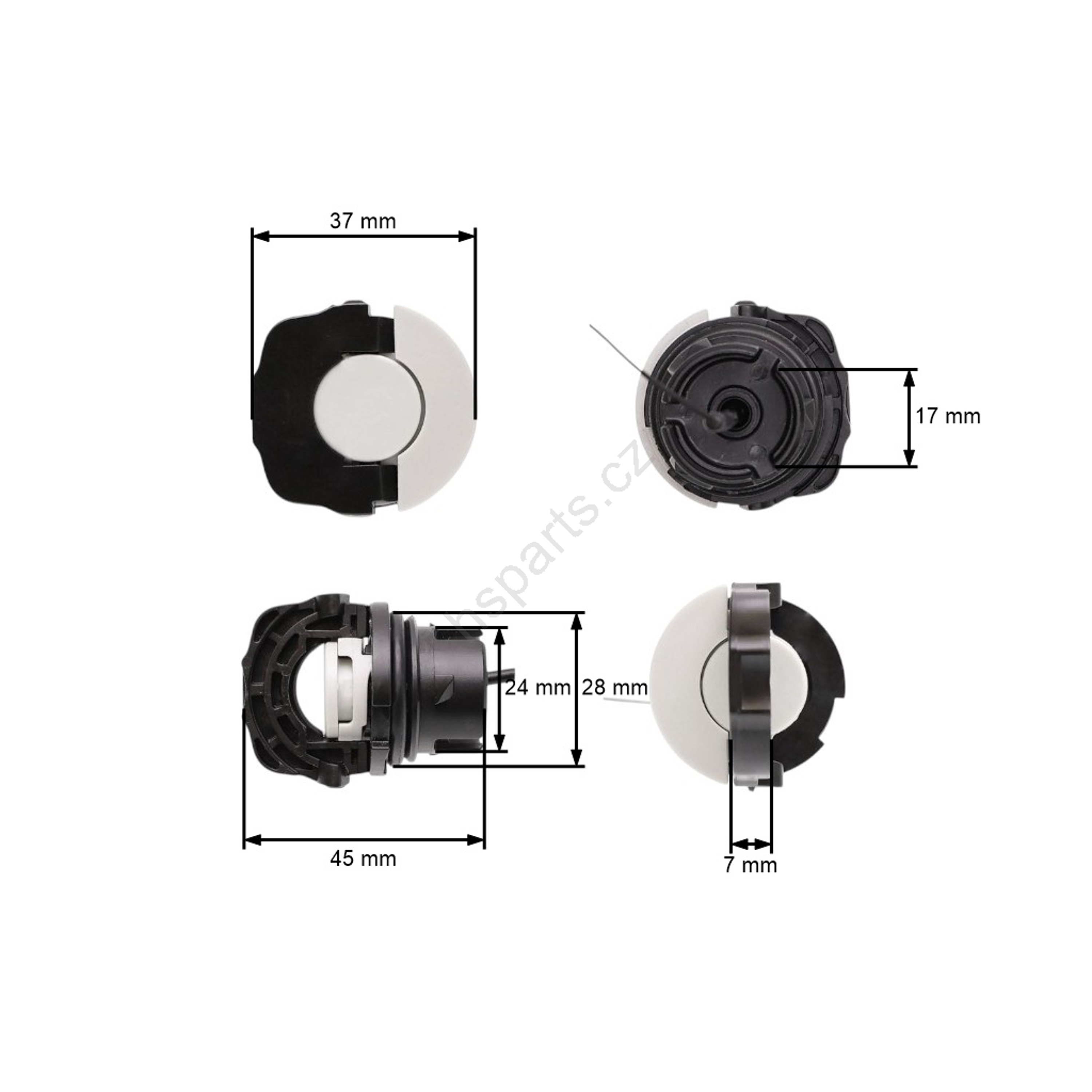 HS PARTS víčko nádrže malé pro motorové pily Stihl MS171 MS181 MS192C MS200T MS210 MS230 MS231 MS241 MS250 MS260 MS261 MS340 MS360 HT130 HT250 (OEM 00003500537)